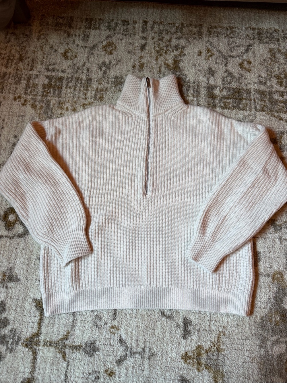 Everlane The Half-Zip Sweater in Luxe Merino size M bone